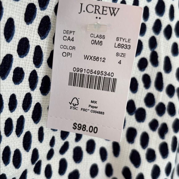 J. Crew navy polkadot sheath work dress - Picture 4 of 6